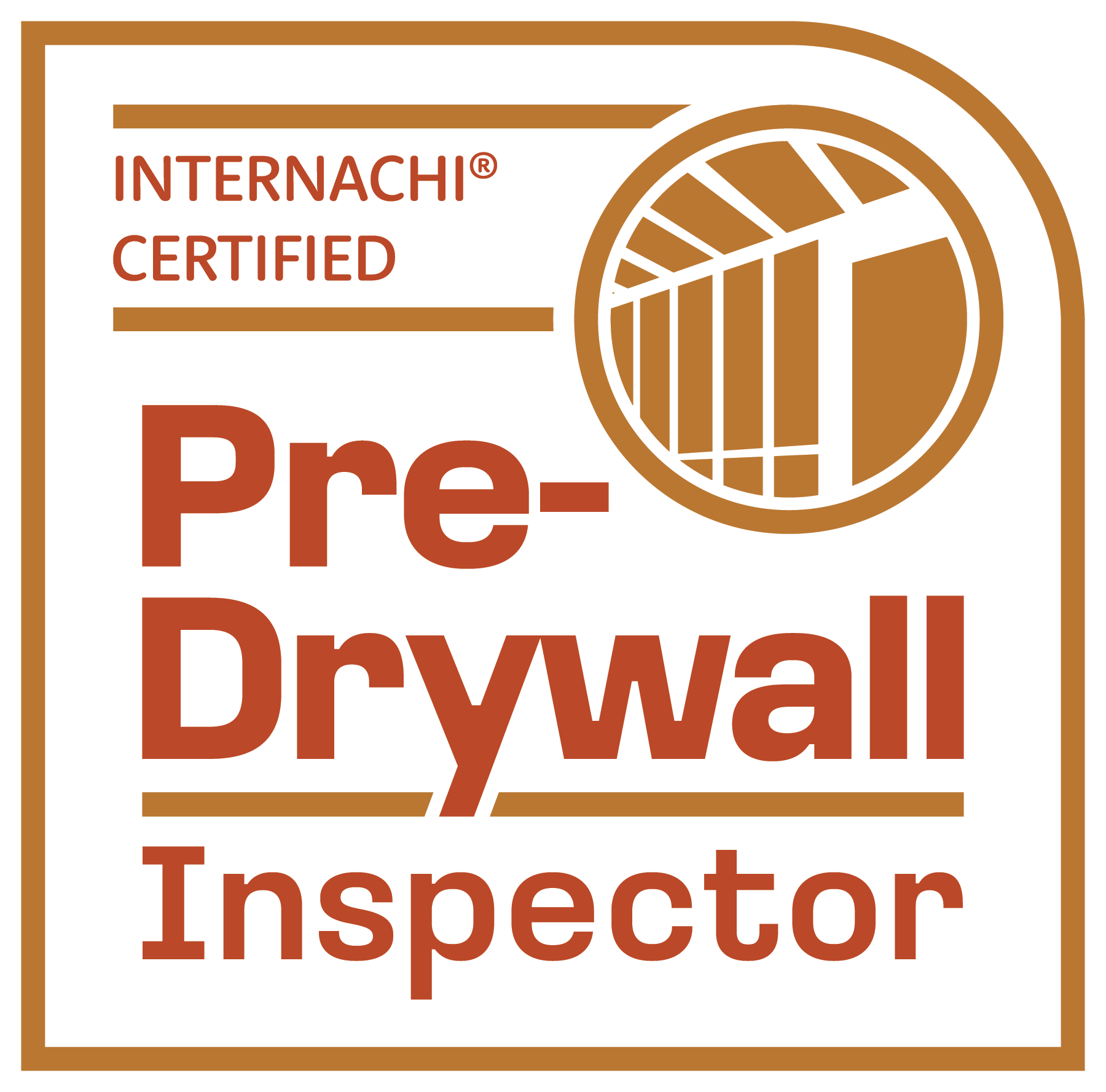 Internachi Certified Pre-Drywall Inspector Badge