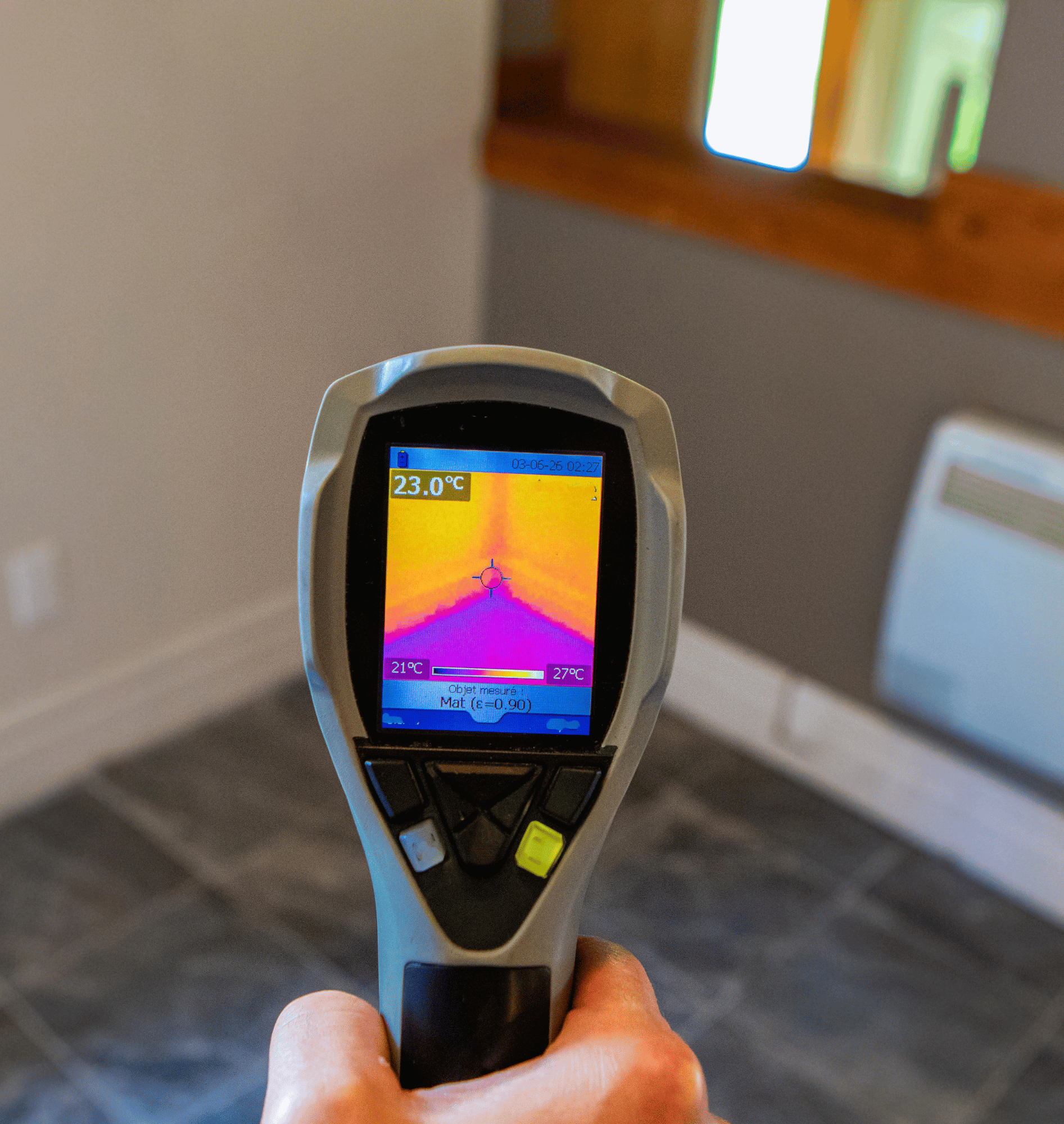Thermal imaging of room.